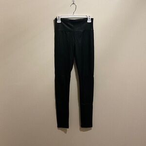 Black Leather High-Waisted Leggings